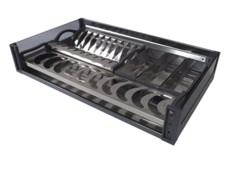 Glass Soft Close Glass 3-side Bowl Storage Drawer Dana Series
