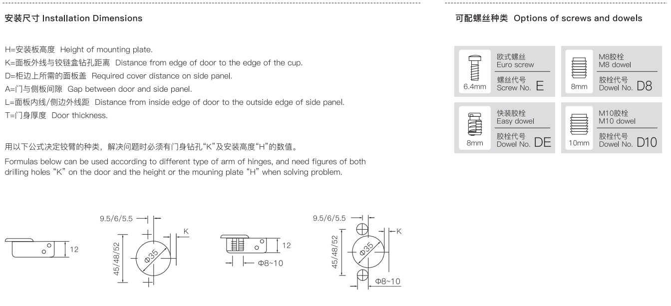 clip on cabinet hinge