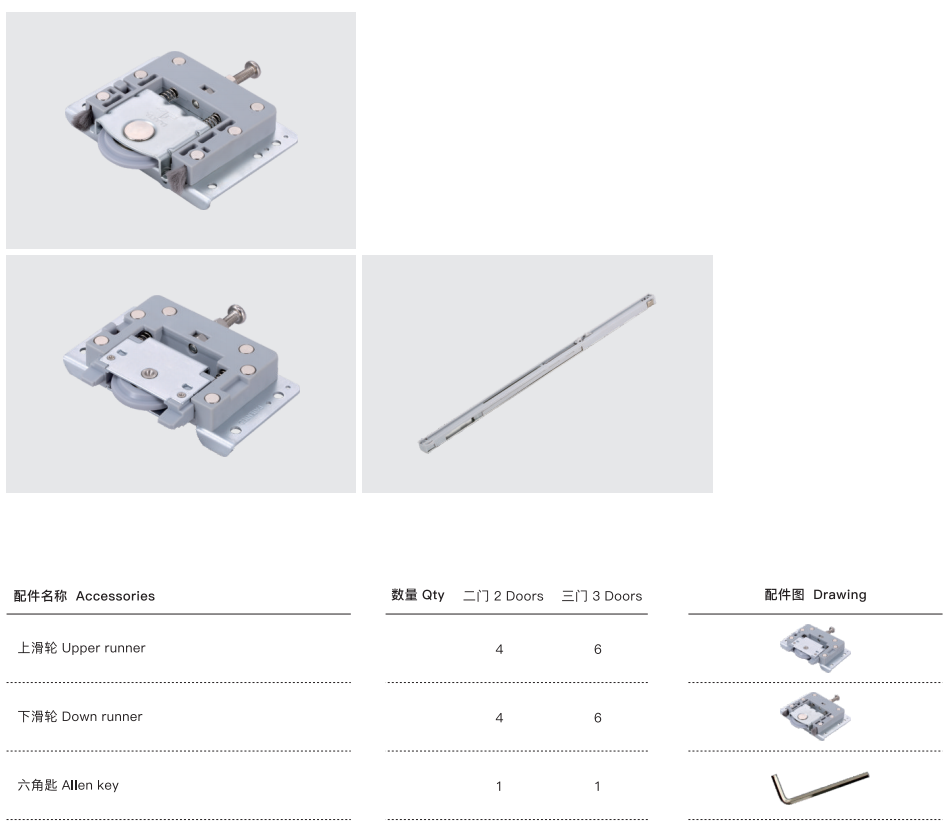 sliding door hardware for furniture