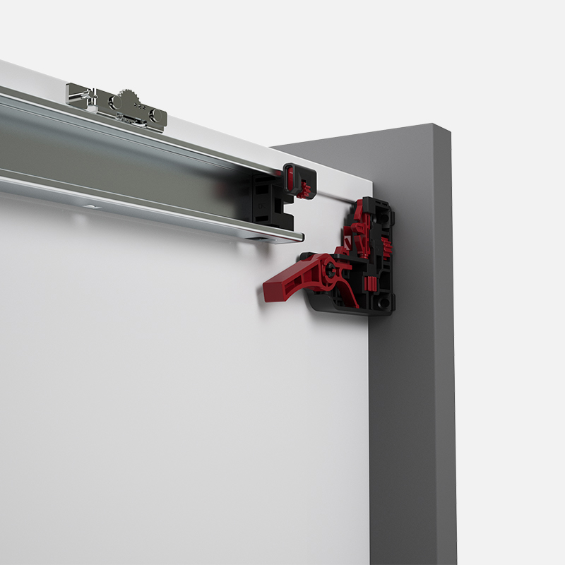 Push to open full extension undermounted slide with synchronization rod