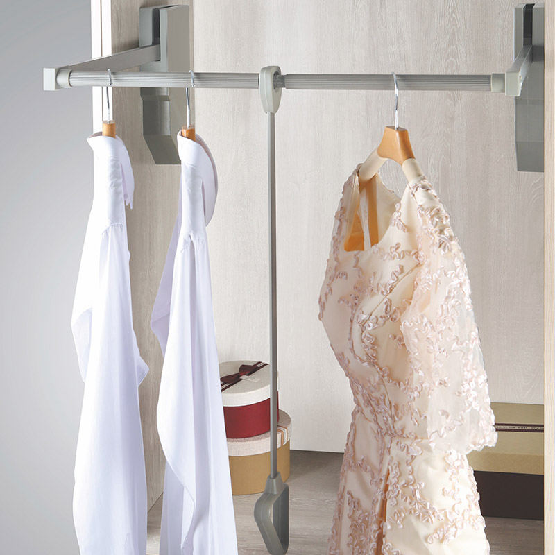 Pull Down Closet Rod For Wardrobe Cloth Organizing