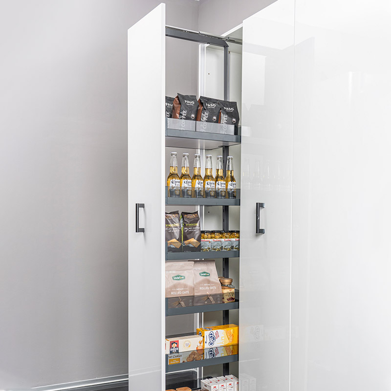 Glass Side-Mounted Pull Out Pantry Basket Dana Series
