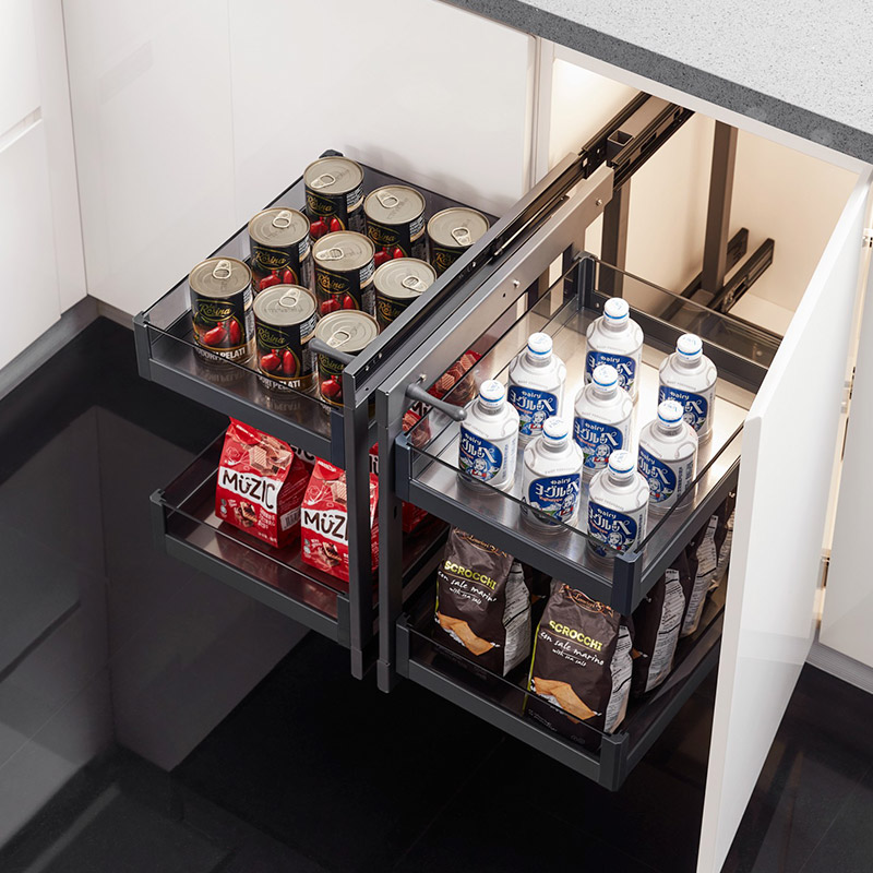 Glass Full Open Kitchen Show Hand Corner Basket Dana Series