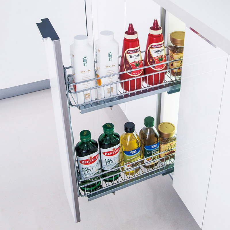 Soft Close Narrow Kitchen Drawer Slide Out Basket