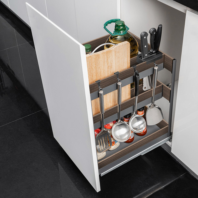 Pull Out Soft Close Seasoning Aluminum Shelf Eden Series