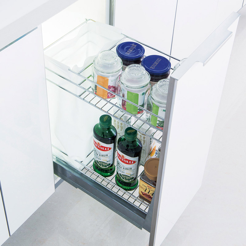 Soft Close Pull Out Bread Basket Cabinet Organizer