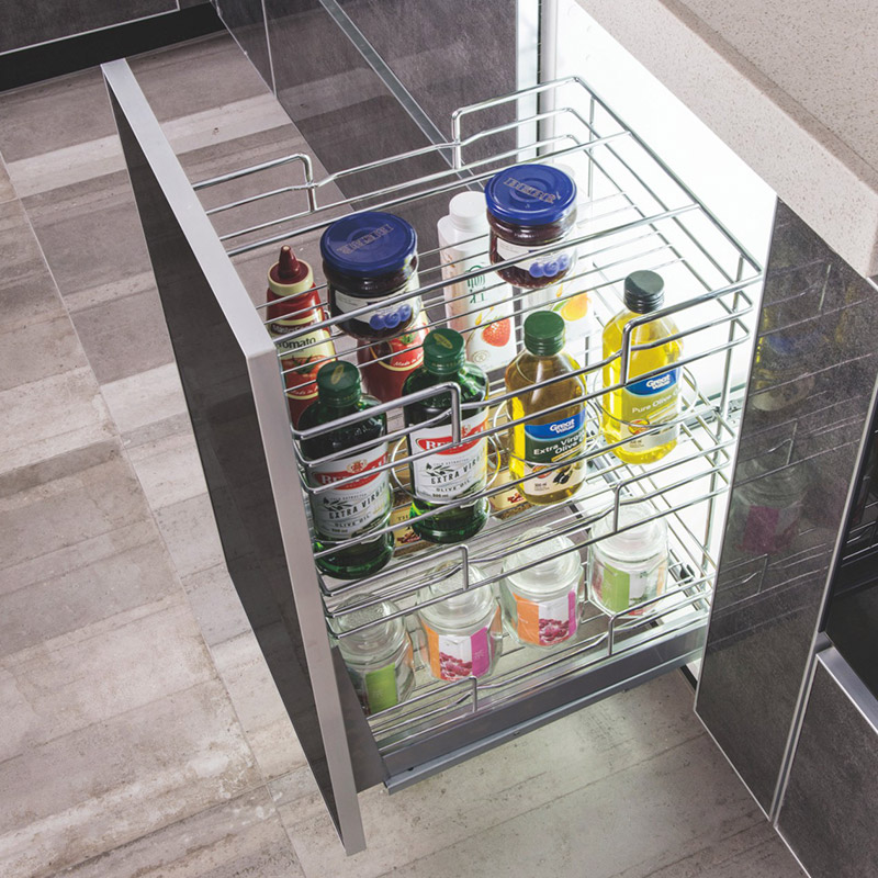 Soft Close Kitchen Sliding Cabinet Lunette Basket