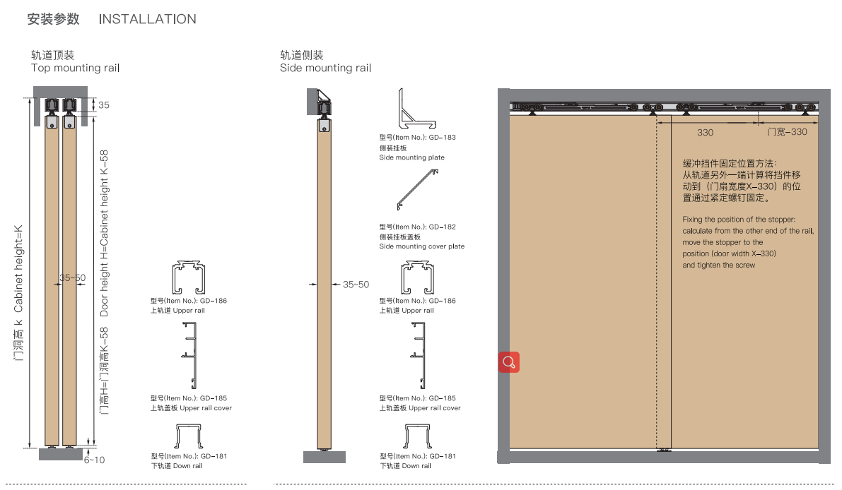 sliding roller for wooden door