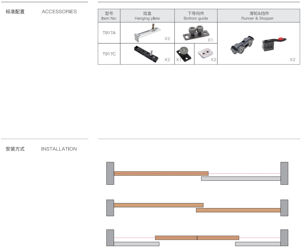wooden sliding door fittings