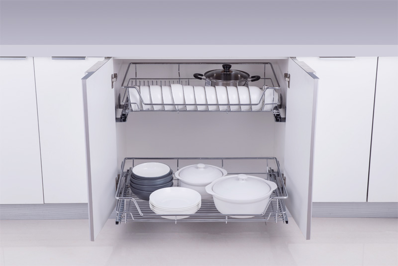 Soft Close Slide Out 4-side Flat Wire Basket Tiara Series