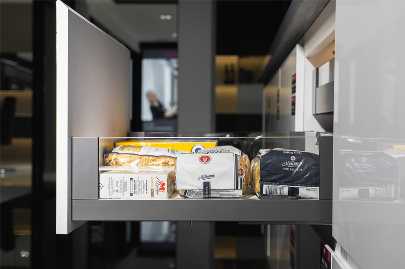 Glass Double Wall Drawer With LED Light