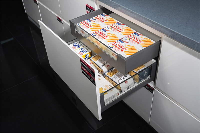 Glass Double Wall Drawer With LED Light