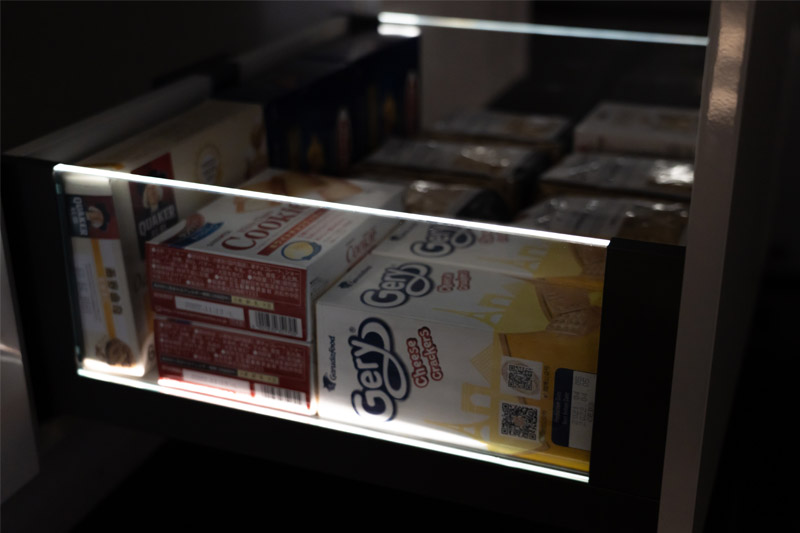 Glass Double Wall Drawer With LED Light