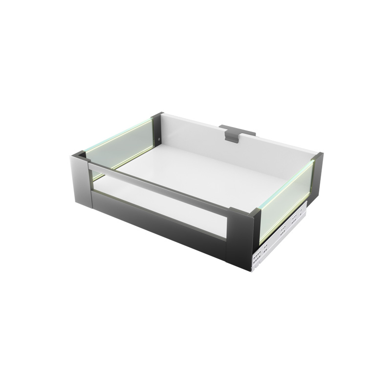 Glass Double Wall Inner Drawer With LED Light