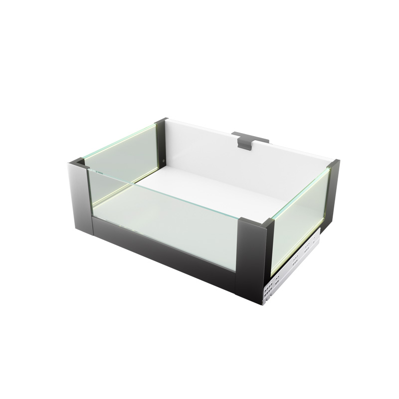 Glass Double Wall Inner Drawer With LED Light
