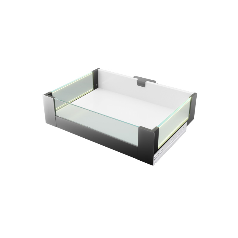 Glass Double Wall Inner Drawer With LED Light