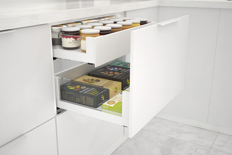 Glass Double Wall Inner Drawer With LED Light