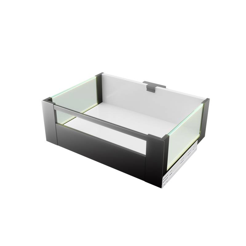 Glass Double Wall Inner Drawer With LED Light