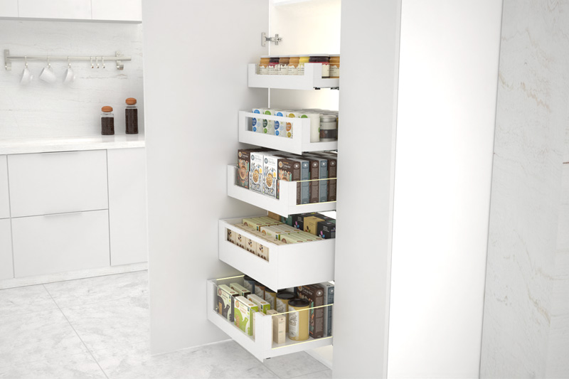 Glass Double Wall Inner Drawer With LED Light