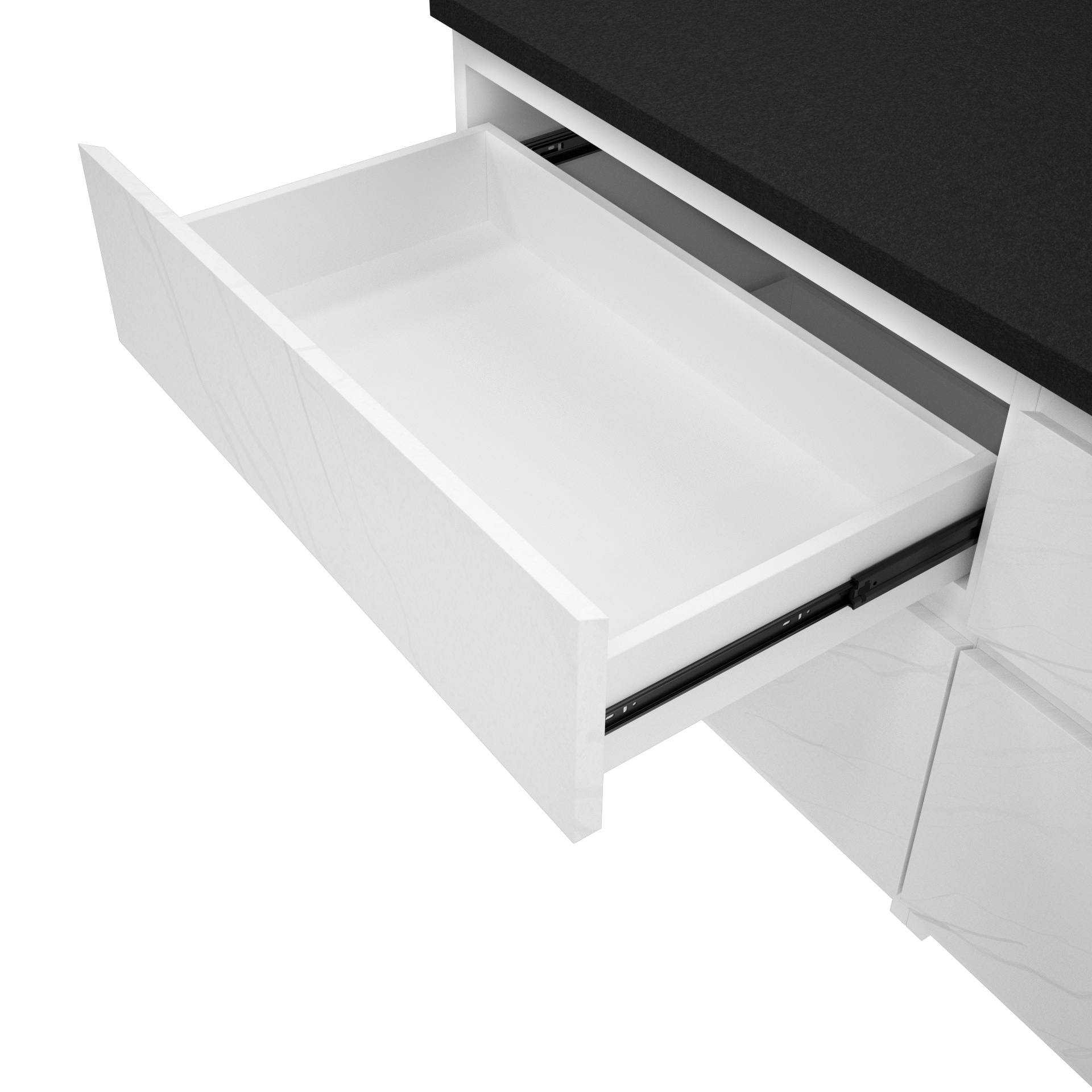 Push to open drawer slides