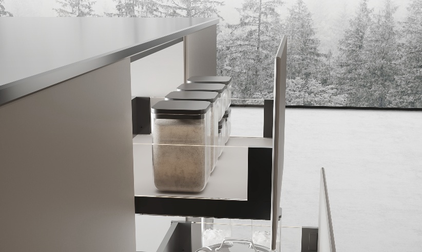 Glass side drawer box